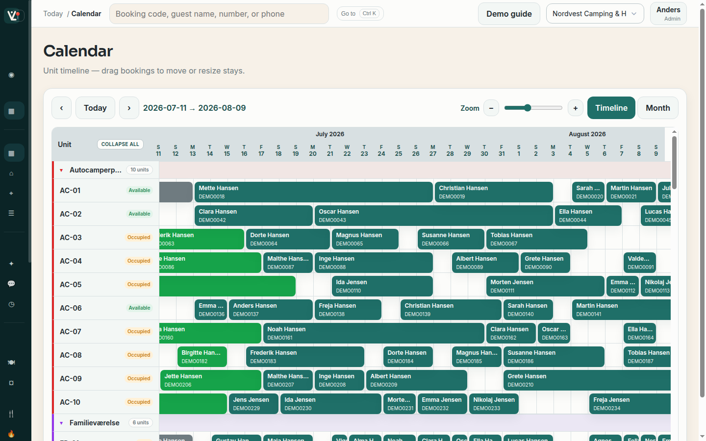 Vertios kalender i produktionsversionen